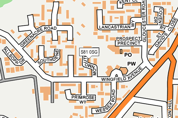 S81 0SG map - OS OpenMap – Local (Ordnance Survey)