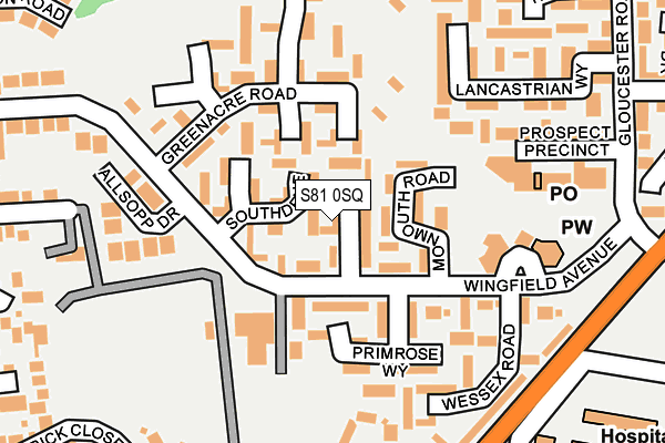 S81 0SQ map - OS OpenMap – Local (Ordnance Survey)