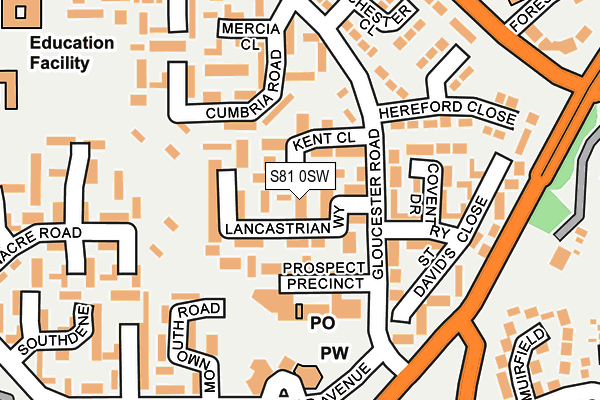 S81 0SW map - OS OpenMap – Local (Ordnance Survey)