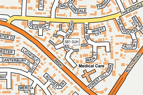 S81 0UH map - OS OpenMap – Local (Ordnance Survey)