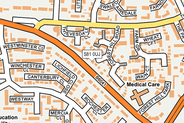 S81 0UJ map - OS OpenMap – Local (Ordnance Survey)