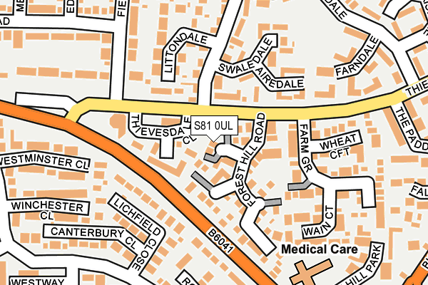 S81 0UL map - OS OpenMap – Local (Ordnance Survey)