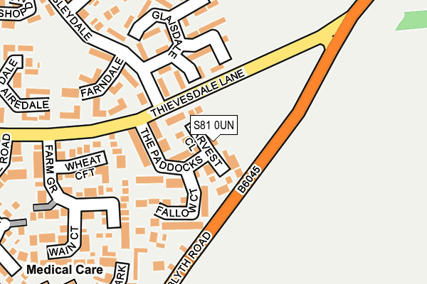 S81 0UN map - OS OpenMap – Local (Ordnance Survey)