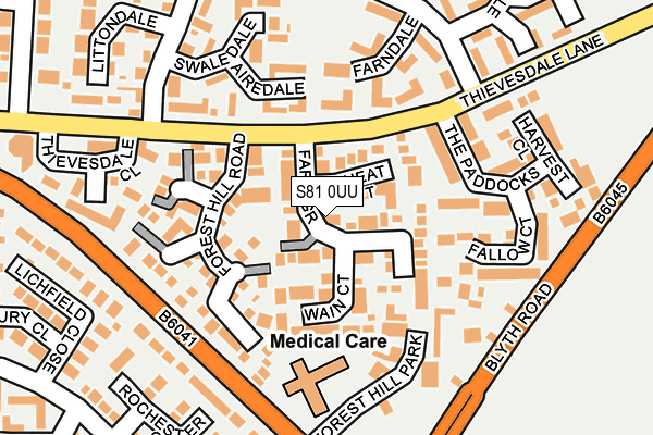 S81 0UU map - OS OpenMap – Local (Ordnance Survey)