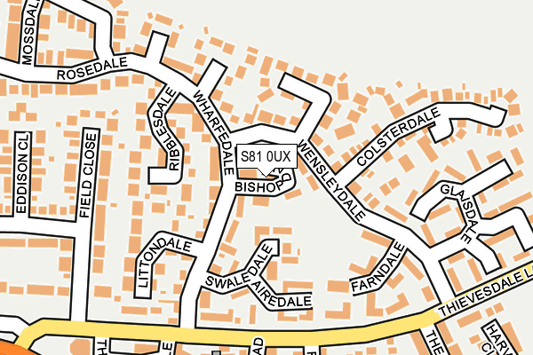 S81 0UX map - OS OpenMap – Local (Ordnance Survey)