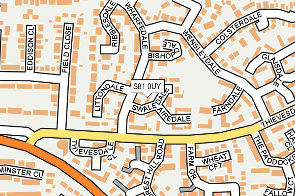 S81 0UY map - OS OpenMap – Local (Ordnance Survey)