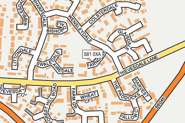 S81 0XA map - OS OpenMap – Local (Ordnance Survey)