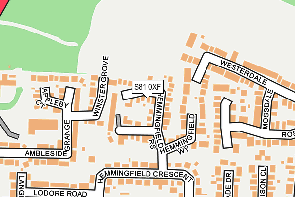 S81 0XF map - OS OpenMap – Local (Ordnance Survey)
