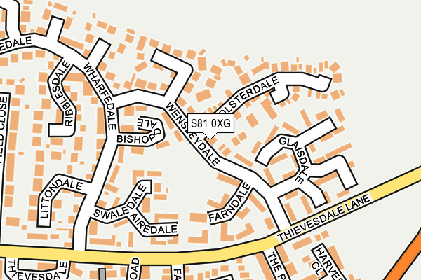 S81 0XG map - OS OpenMap – Local (Ordnance Survey)