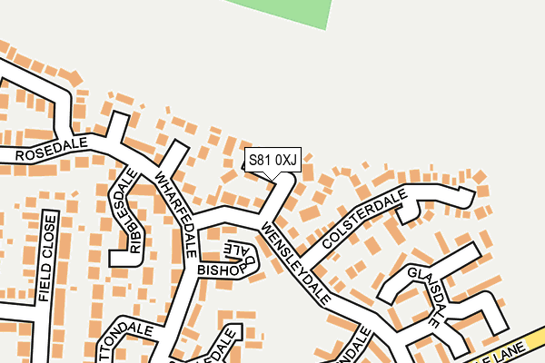 S81 0XJ map - OS OpenMap – Local (Ordnance Survey)
