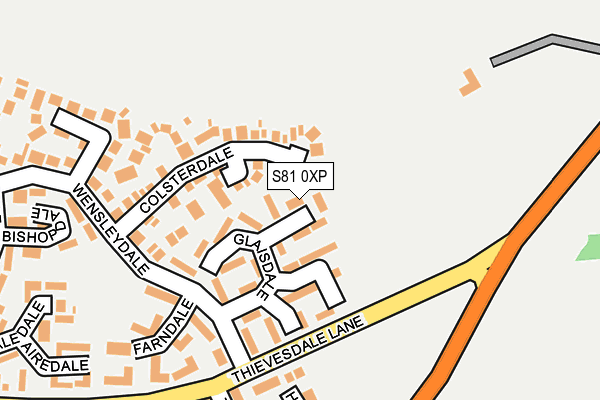 S81 0XP map - OS OpenMap – Local (Ordnance Survey)