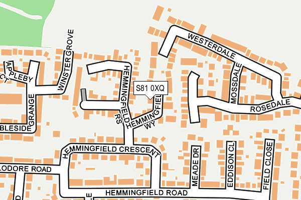 S81 0XQ map - OS OpenMap – Local (Ordnance Survey)