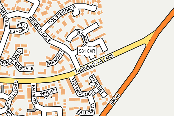 S81 0XR map - OS OpenMap – Local (Ordnance Survey)