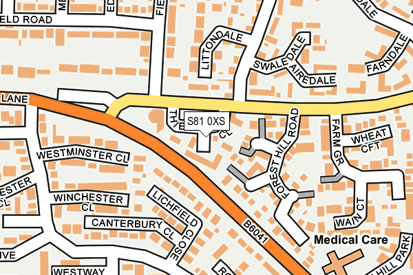 S81 0XS map - OS OpenMap – Local (Ordnance Survey)
