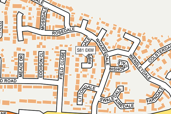 S81 0XW map - OS OpenMap – Local (Ordnance Survey)