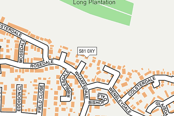 S81 0XY map - OS OpenMap – Local (Ordnance Survey)
