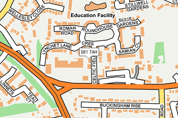 S81 7AH map - OS OpenMap – Local (Ordnance Survey)