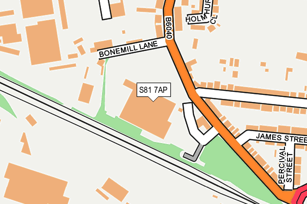 S81 7AP map - OS OpenMap – Local (Ordnance Survey)