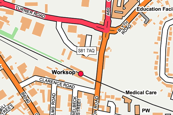 S81 7AQ map - OS OpenMap – Local (Ordnance Survey)