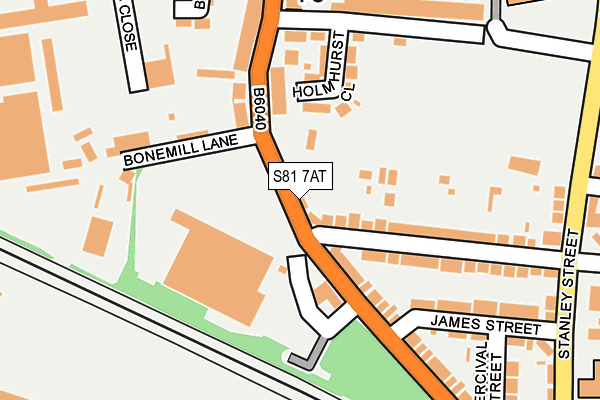 S81 7AT map - OS OpenMap – Local (Ordnance Survey)