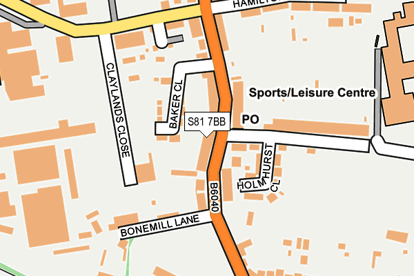 S81 7BB map - OS OpenMap – Local (Ordnance Survey)