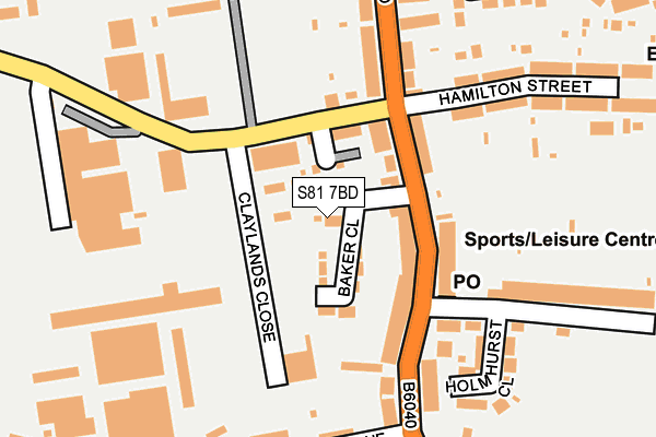 S81 7BD map - OS OpenMap – Local (Ordnance Survey)