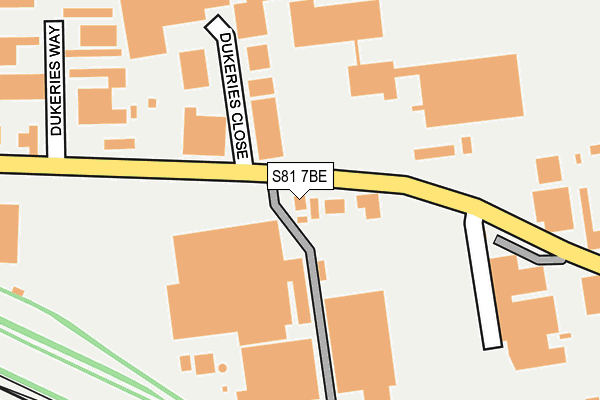 S81 7BE map - OS OpenMap – Local (Ordnance Survey)