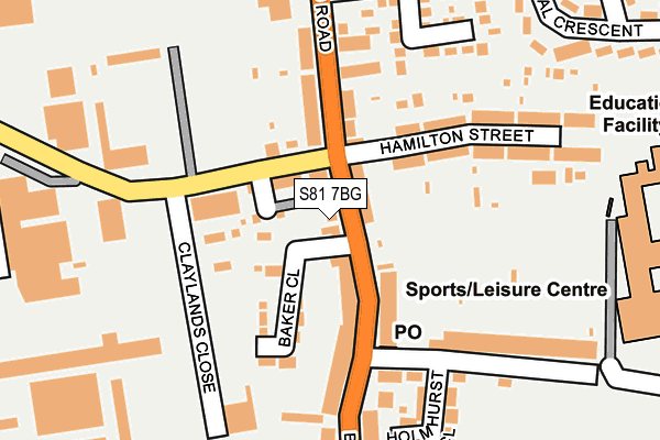 S81 7BG map - OS OpenMap – Local (Ordnance Survey)