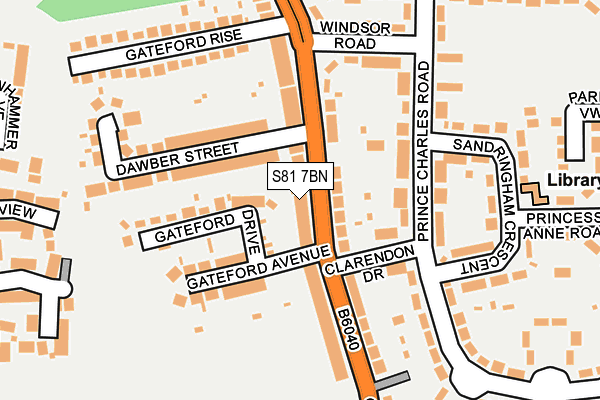 S81 7BN map - OS OpenMap – Local (Ordnance Survey)