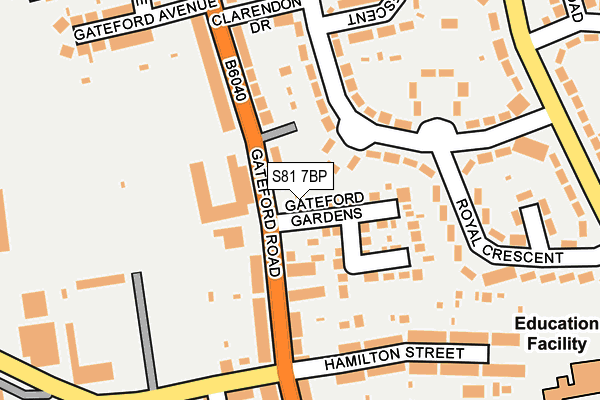 S81 7BP map - OS OpenMap – Local (Ordnance Survey)