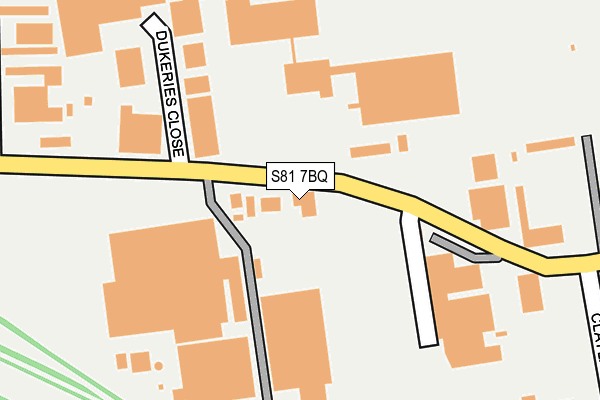 S81 7BQ map - OS OpenMap – Local (Ordnance Survey)