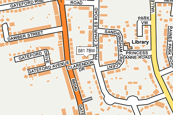 S81 7BW map - OS OpenMap – Local (Ordnance Survey)