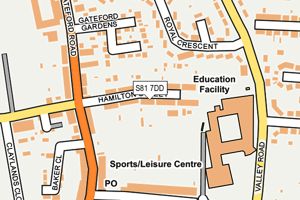 S81 7DD map - OS OpenMap – Local (Ordnance Survey)