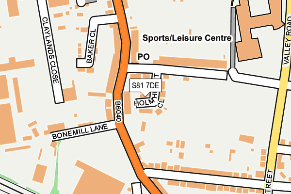 S81 7DE map - OS OpenMap – Local (Ordnance Survey)