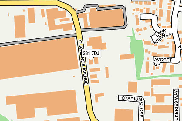 S81 7DJ map - OS OpenMap – Local (Ordnance Survey)