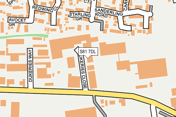 S81 7DL map - OS OpenMap – Local (Ordnance Survey)