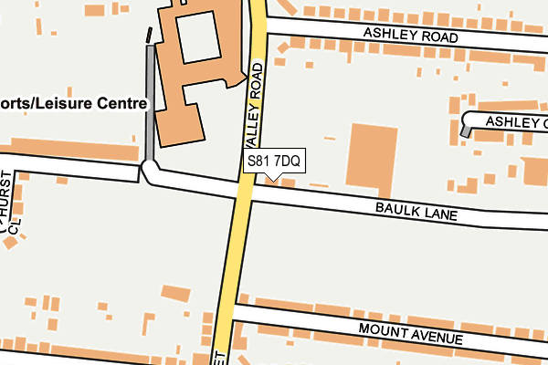 S81 7DQ map - OS OpenMap – Local (Ordnance Survey)