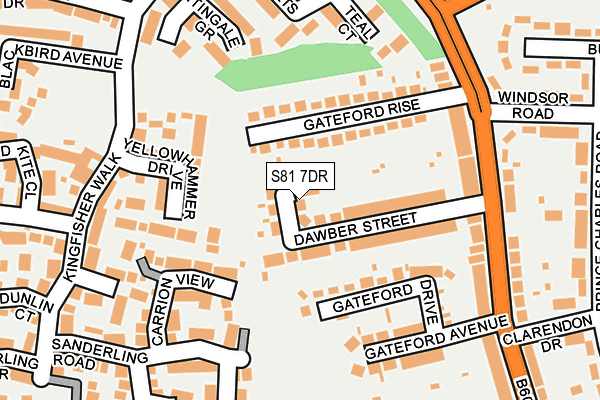 S81 7DR map - OS OpenMap – Local (Ordnance Survey)