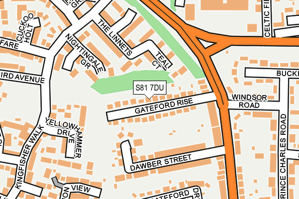 S81 7DU map - OS OpenMap – Local (Ordnance Survey)