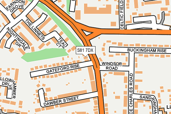 S81 7DX map - OS OpenMap – Local (Ordnance Survey)