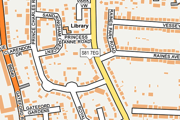 S81 7EG map - OS OpenMap – Local (Ordnance Survey)