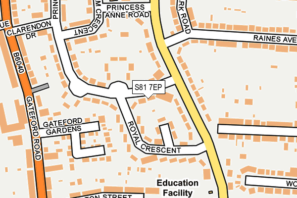 S81 7EP map - OS OpenMap – Local (Ordnance Survey)