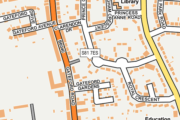 S81 7ES map - OS OpenMap – Local (Ordnance Survey)