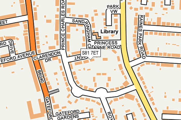 S81 7ET map - OS OpenMap – Local (Ordnance Survey)