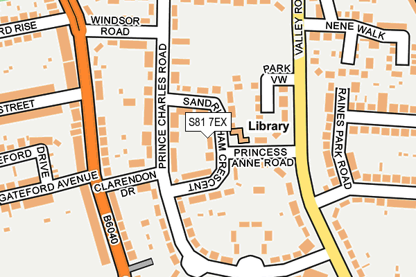 S81 7EX map - OS OpenMap – Local (Ordnance Survey)