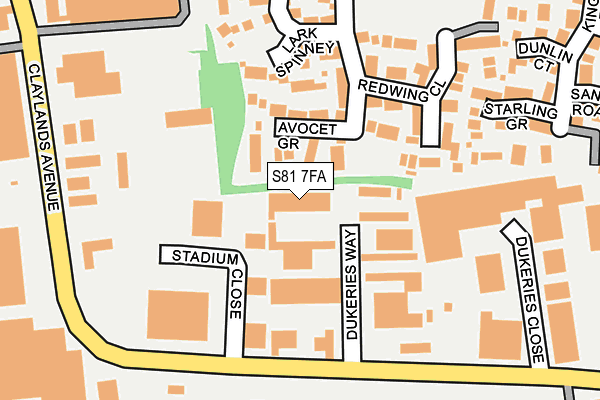 S81 7FA map - OS OpenMap – Local (Ordnance Survey)