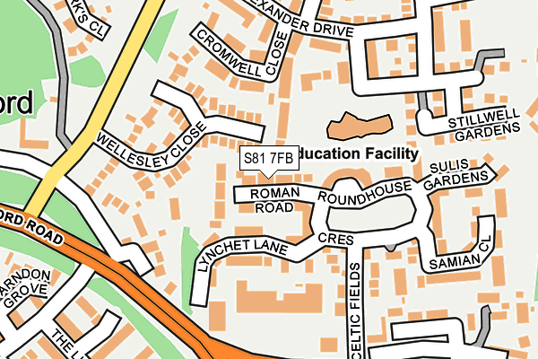 S81 7FB map - OS OpenMap – Local (Ordnance Survey)