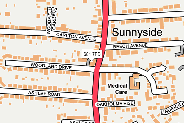 S81 7FD map - OS OpenMap – Local (Ordnance Survey)