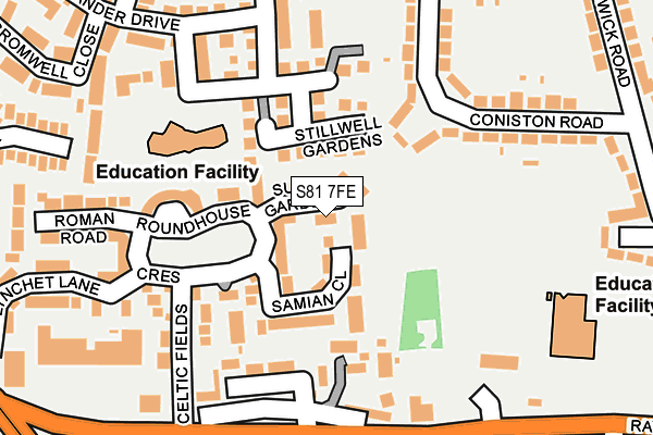 S81 7FE map - OS OpenMap – Local (Ordnance Survey)