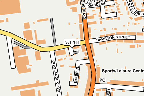 S81 7FH map - OS OpenMap – Local (Ordnance Survey)